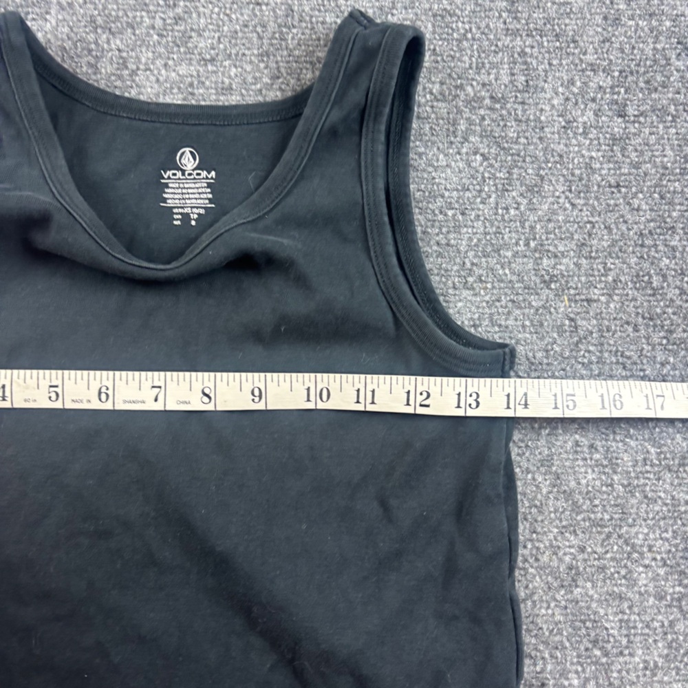 VOLCOM Women’s Black Tank Top White embroidered Logo size: XS - 0/2 - Picture 6 of 6